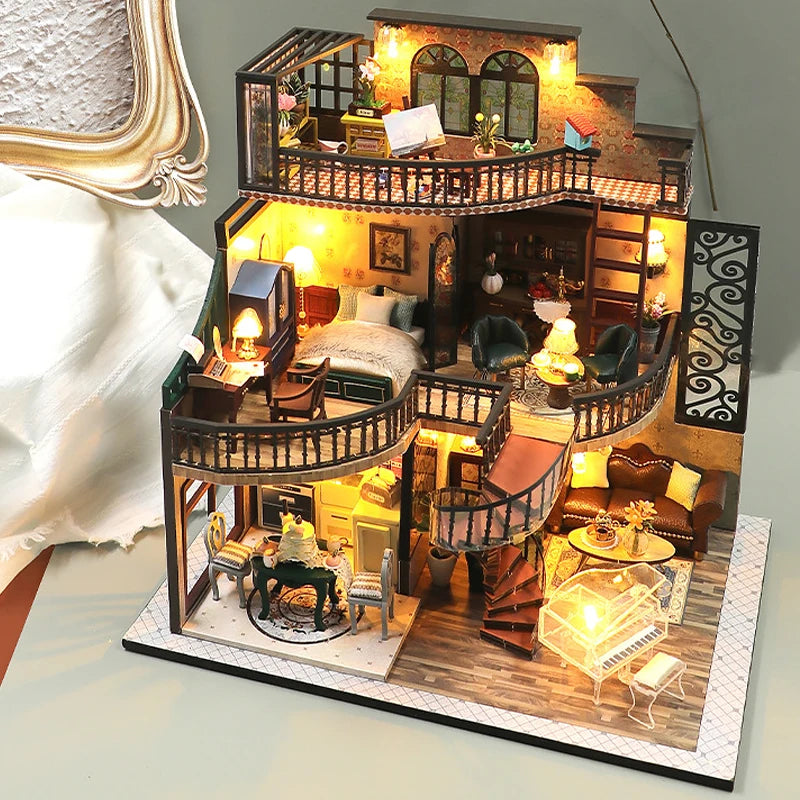 ELMAS Creative 3D Wooden Dollhouse Puzzle Kit - Al Masam Stationery LLC