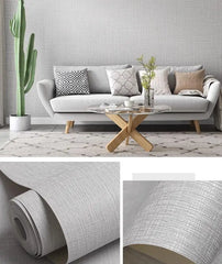ELMAS Japanese Linen Solid Gray Wallpaper for Living Room - Al Masam Stationery LLC
