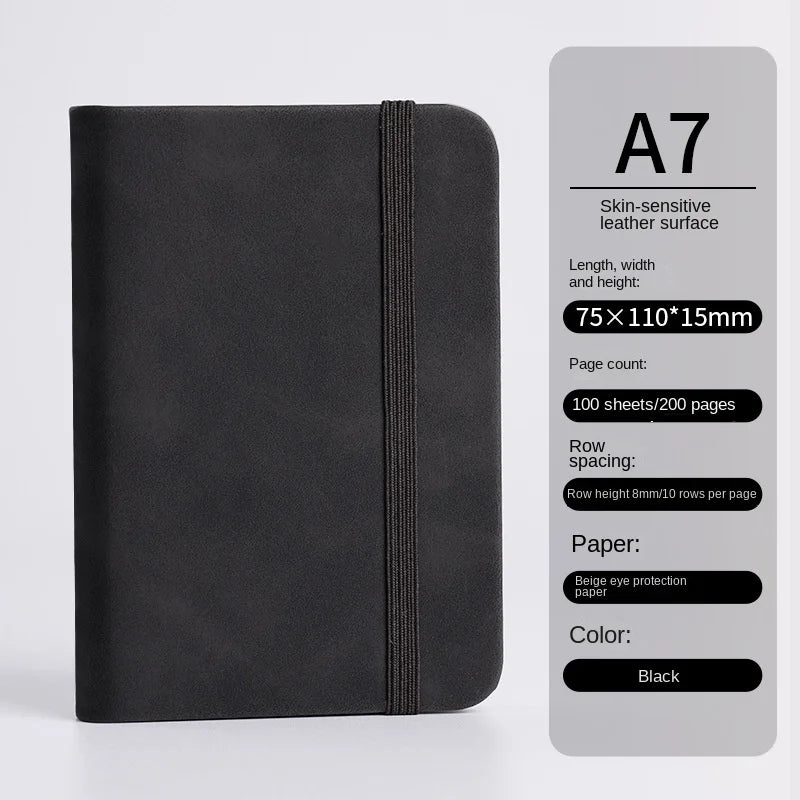 ELMAS Mini Book A7 Portable Leather Waterproof Notebook - Al Masam Stationery LLC