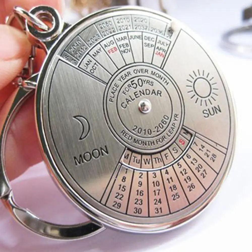 ELMAS Timeless Silver Alloy Perpetual Calendar Keychain - Al Masam Stationery LLC