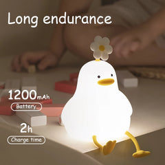 ELMAS Adorable Duck Kids Night Light with Timer & USB