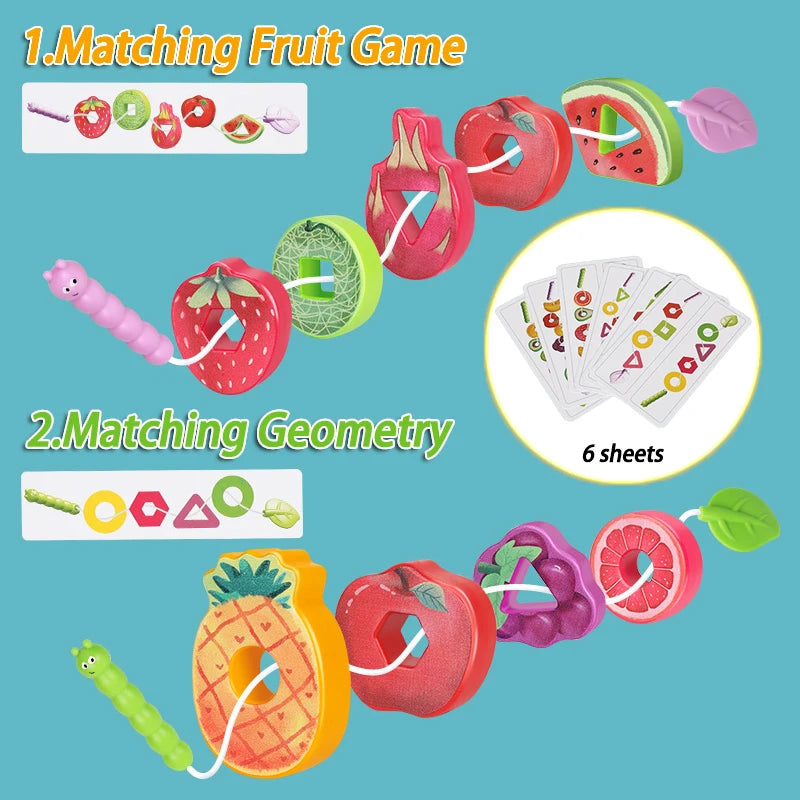 ELMAS Fruit Shape Montessori Threading Toys for Kids - Al Masam Stationery LLC