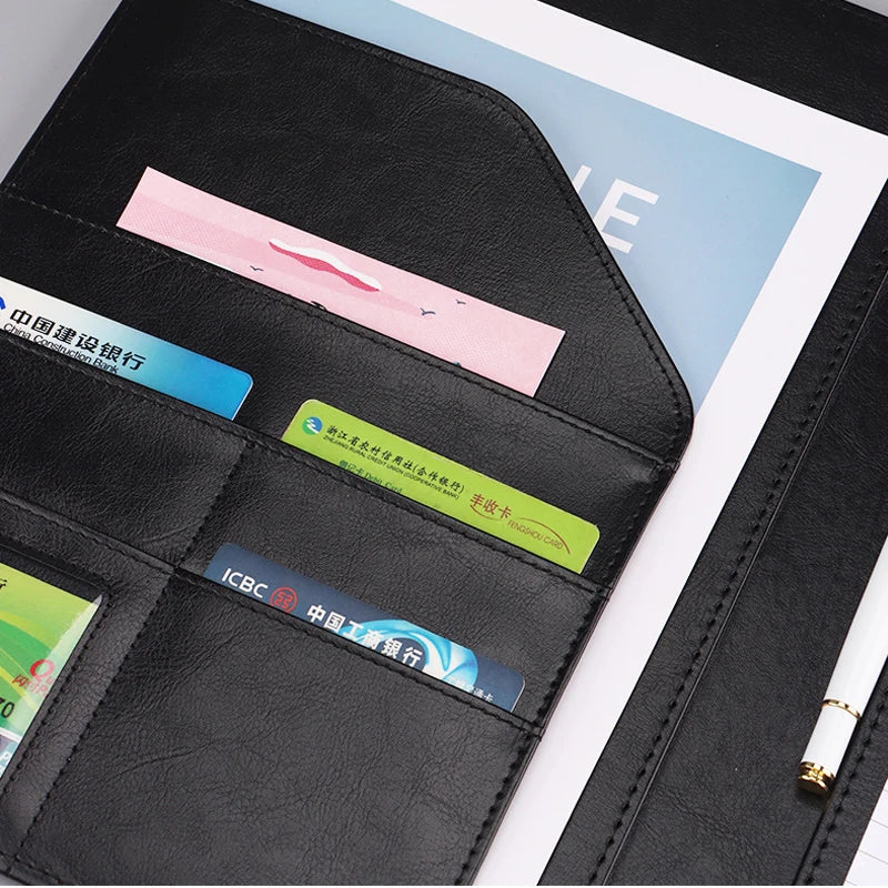 ELMAS Elegant Rose Gold Leather Padfolio & Clipboard Holder - Al Masam Stationery LLC