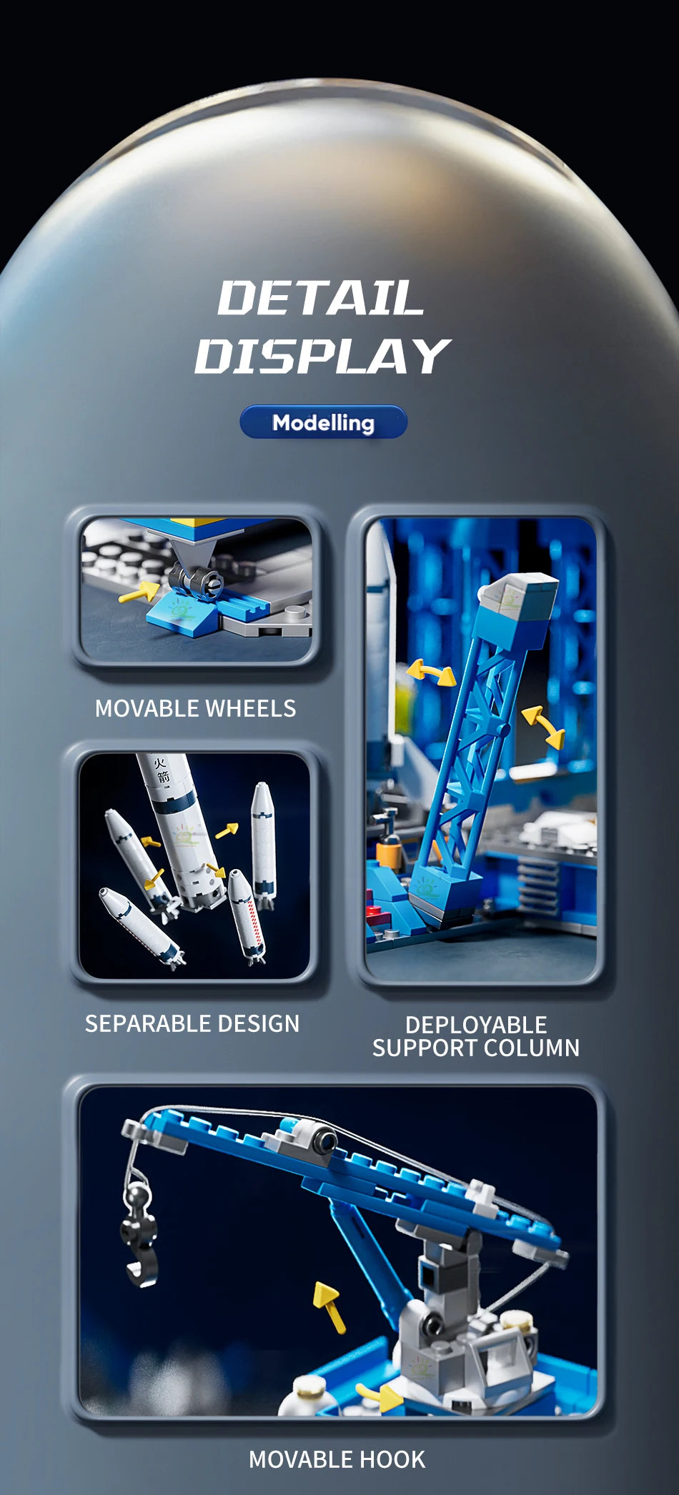 ELMAS Manned Rocket Building Blocks with Astronaut Figure - Al Masam Stationery LLC