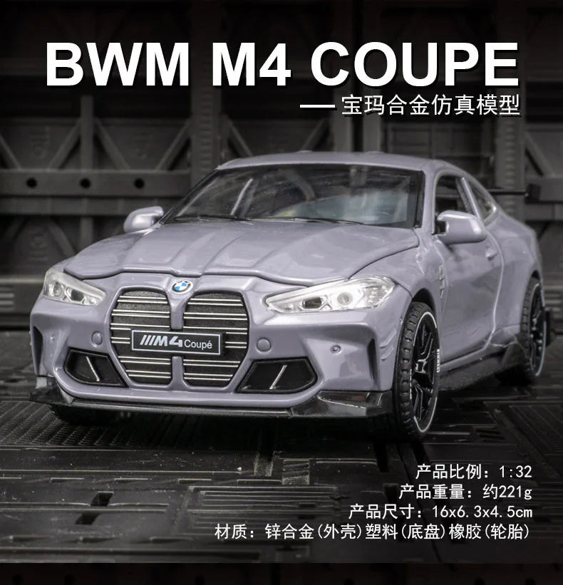 ELMAS 1:32 BMW M4 Coupe Sports Car Diecast Model Gift - Al Masam Stationery LLC