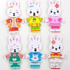 ELMAS Cartoon Change Clothes Wooden Puzzle Game for Kids - Al Masam Stationery LLC