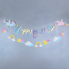 ELMAS Magical Unicorn Birthday Banner Garland Decor