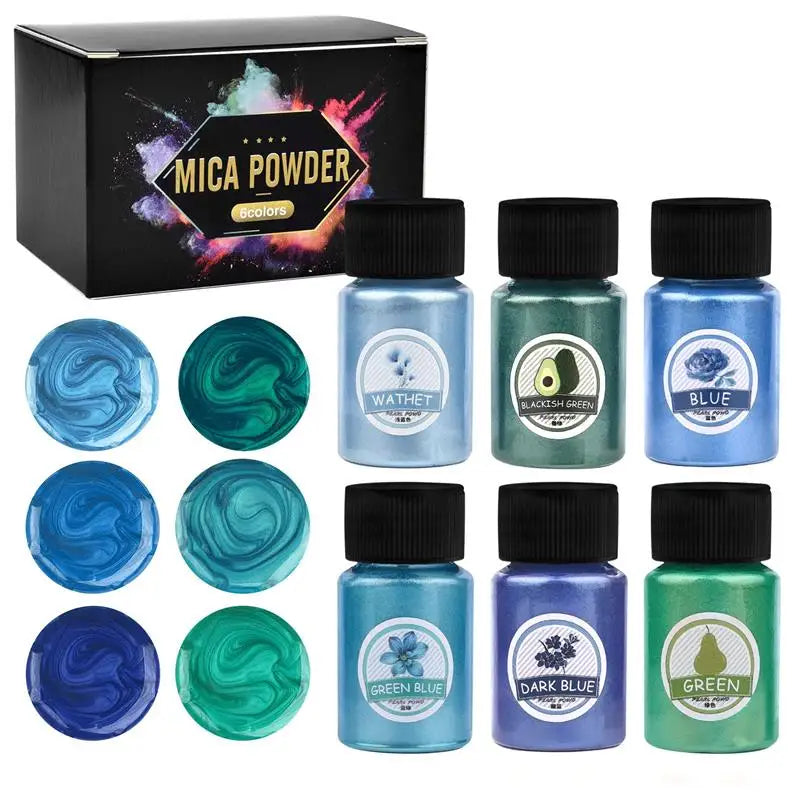 ELMAS 6 Color Pearl Powder Pigment for Epoxy Resin Crafts - Al Masam Stationery LLC