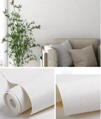 ELMAS Japanese Linen Solid Gray Wallpaper for Living Room - Al Masam Stationery LLC