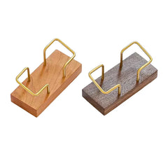 ELMAS Elegant Wooden Business Card Organizer Stand