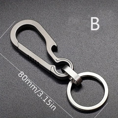 ELMAS Titanium Carabiner Keychain & Bottle Opener