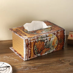 ELMAS Elegant Retro Book-Style Tissue Box