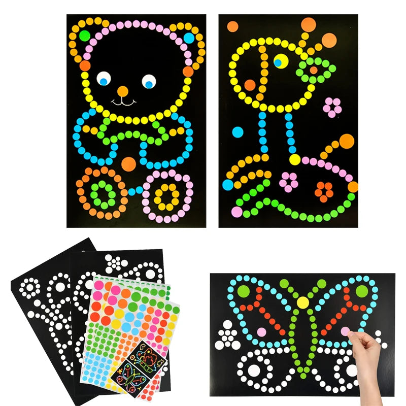ELMAS 4 Sets Child Sticker Dot Mosaic Puzzle Games - Al Masam Stationery LLC