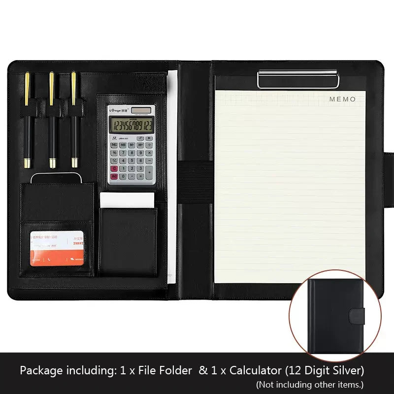 ELMAS Stylish Leather A4 Conference Portfolio Folder - Al Masam Stationery LLC