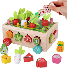 ELMAS Montessori Shape Sorter Carrot Harvest Game Toys