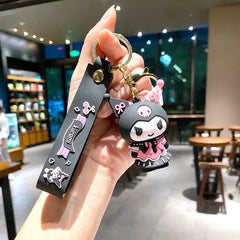 ELMAS Adorable Kuromi PVC Keychain - Kawaii Anime Accessory