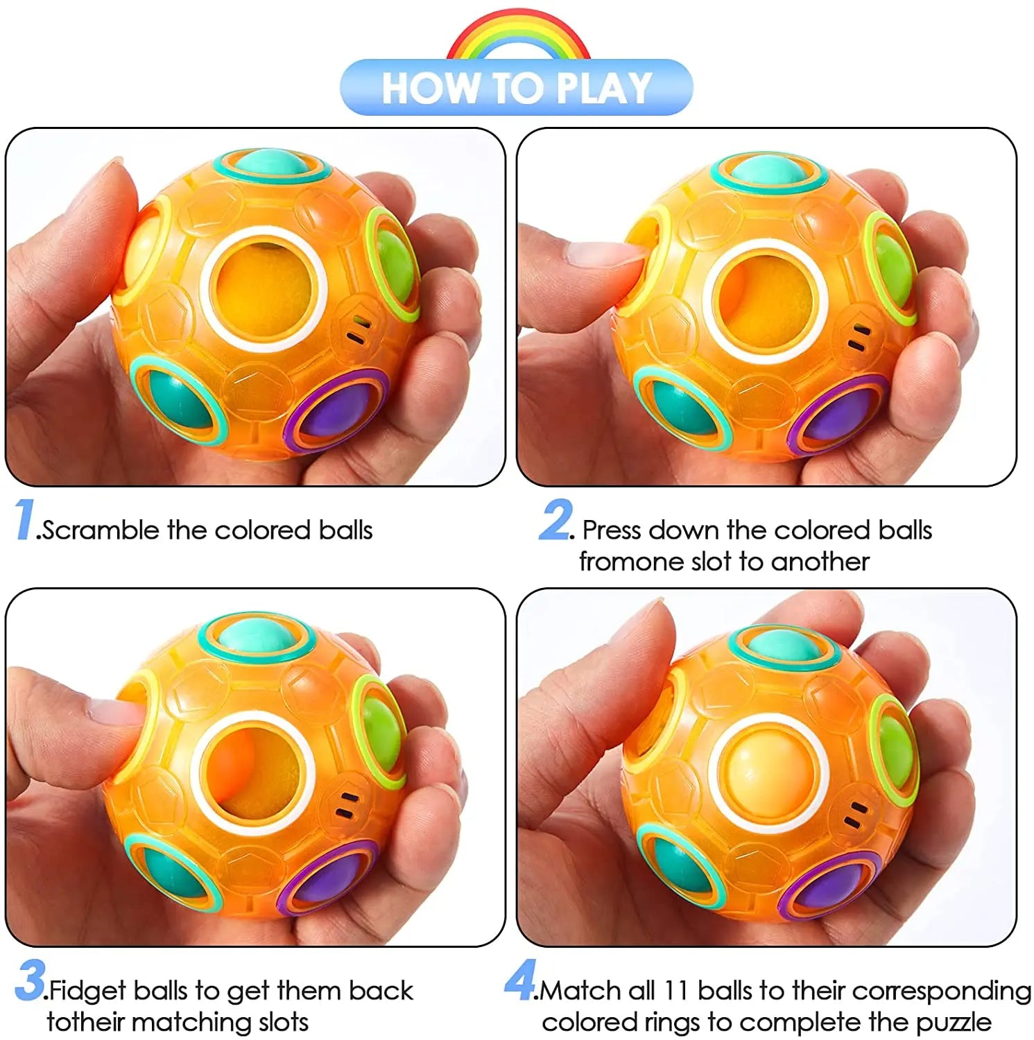 ELMAS Colorful Brain Teaser Puzzle Ball for All Ages - Al Masam Stationery LLC