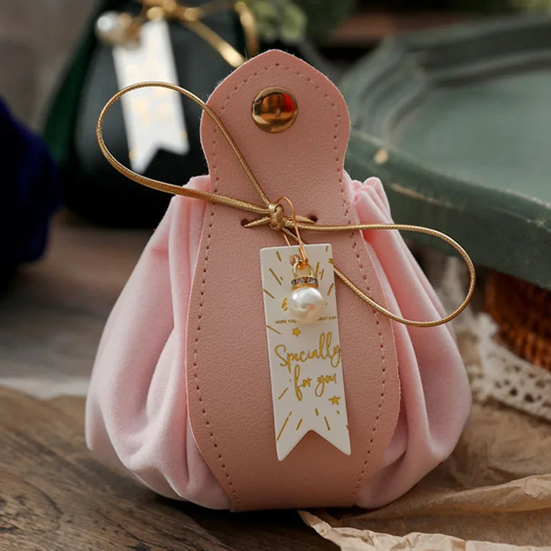 ELMAS Luxury Leather Gift Flannel Bag for Weddings - Al Masam Stationery LLC