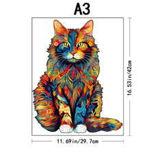 ELMAS Wooden Puzzle Gifts - Cat & Peacock Intelligence Game - Al Masam Stationery LLC