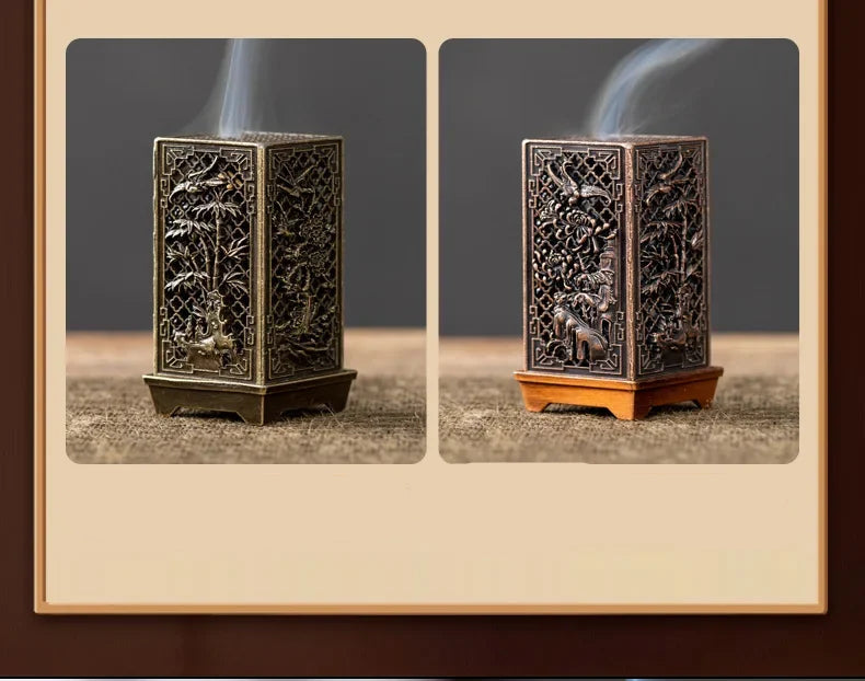 ELMAS Elegant Square Incense Burner for Home Aromatherapy - Al Masam Stationery LLC