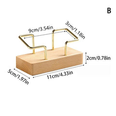 ELMAS Elegant Wooden Business Card Organizer Stand