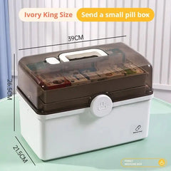 ELMAS 1pc White Large Capacity Medicine Box For Home Storage - Al Masam Stationery LLC