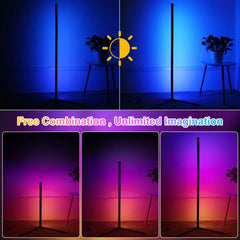 ELMAS 160cm Smart Tuya Corner RGB Floor Lamp for Mood