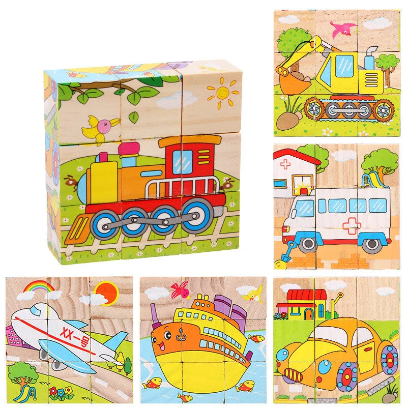 ELMAS Wooden Six Sided 3D Cube Puzzle for Kids Fun - Al Masam Stationery LLC