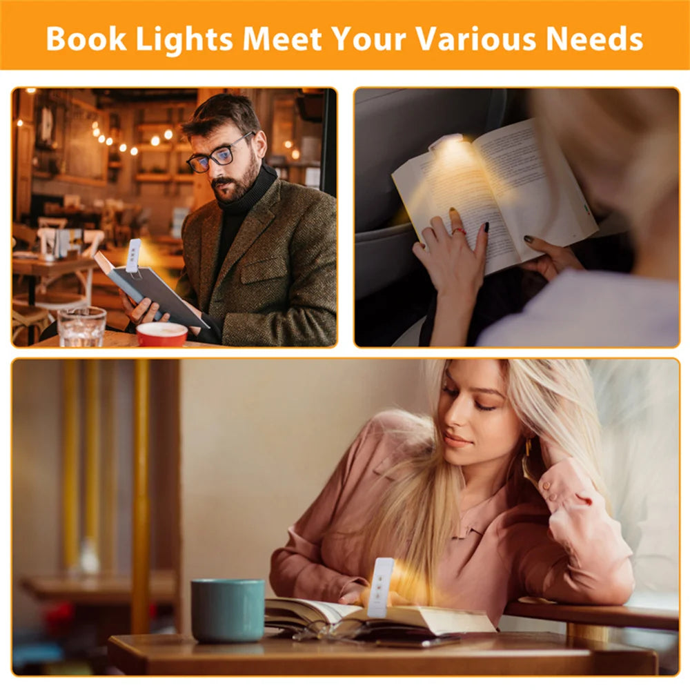 ELMAS Clip-On LED Bookmark Light with Timer & USB Rechargeable - Al Masam Stationery LLC