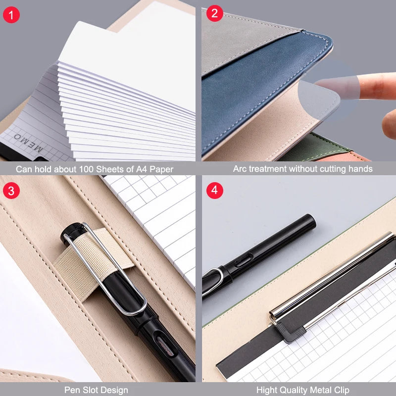 ELMAS Stylish A4 Leather Portfolio Folder for Professionals - Al Masam Stationery LLC