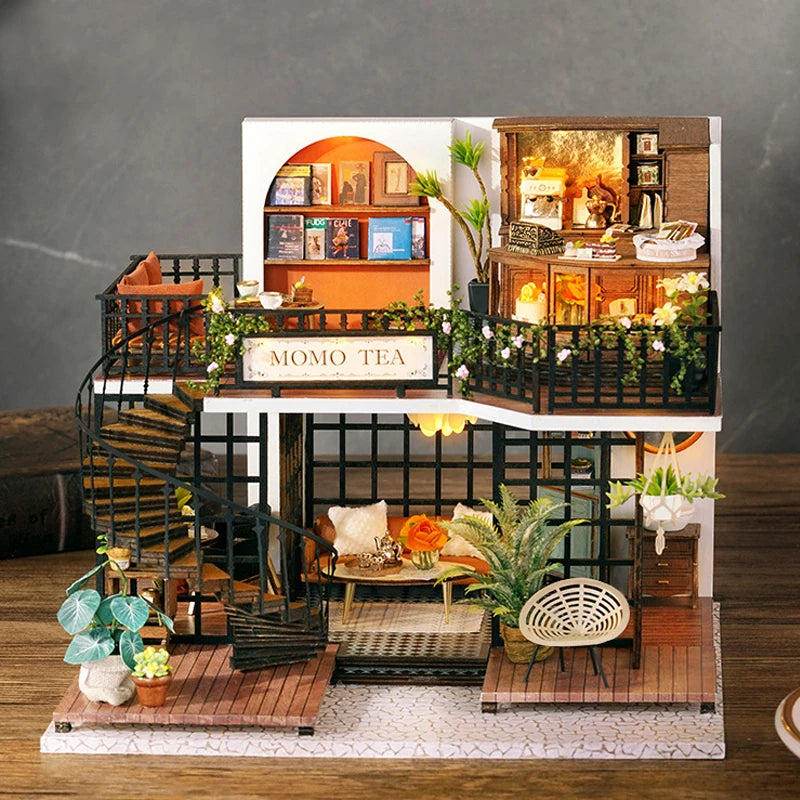 ELMAS Creative 3D Wooden Dollhouse Puzzle Kit - Al Masam Stationery LLC