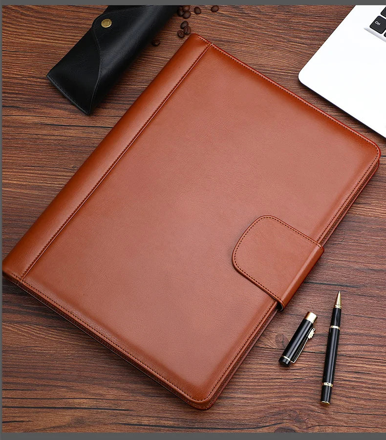 ELMAS Stylish Leather A4 Conference Portfolio Folder - Al Masam Stationery LLC