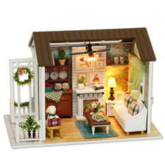 ELMAS Creative Kitten Mini Wooden Dollhouse Building Kit