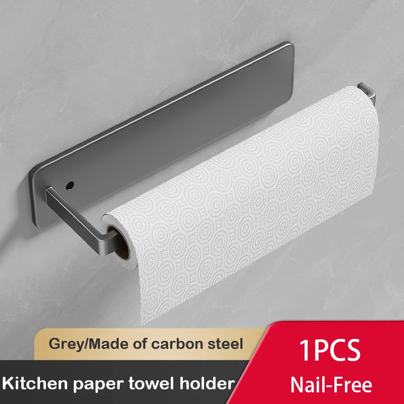 ELMAS Kitchen Paper Towel Holder Wall Mount Nail-Free Rack - Al Masam Stationery LLC