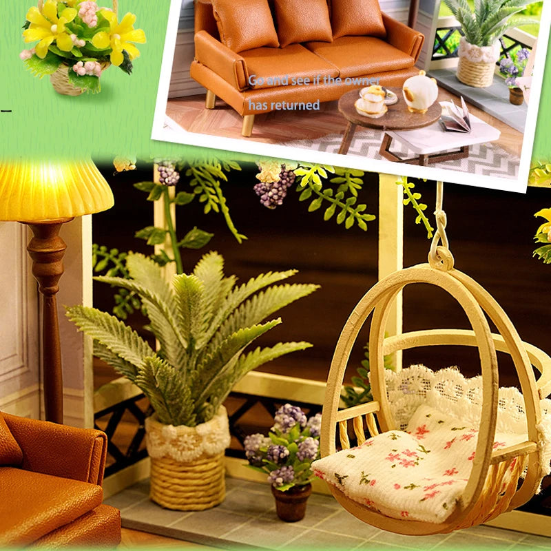 ELMAS Enchanted Dollhouse Kit with LED Lights & Furniture - Al Masam Stationery LLC