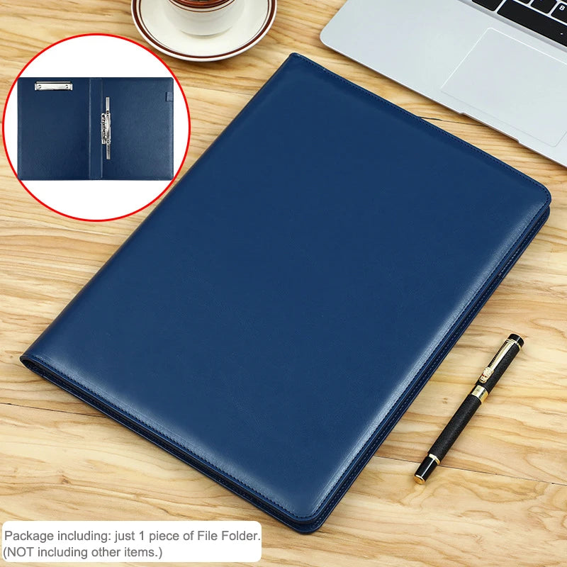ELMAS Elegant PU Leather A4 Padfolio with Clips - Al Masam Stationery LLC