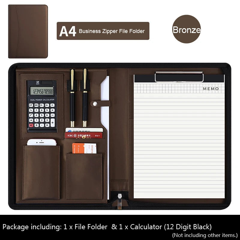 ELMAS Premium A4 Leather Padfolio & Organizer - Al Masam Stationery LLC