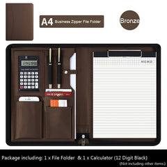 ELMAS Stylish Leather A4 Executive Document Organizer - Al Masam Stationery LLC