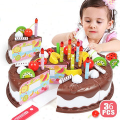 ELMAS Fun 37Pcs DIY Birthday Cake & Fruit Playset