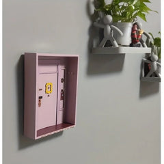 ELMAS 1pc Wooden Key Holder - Stylish Purple Key Rack