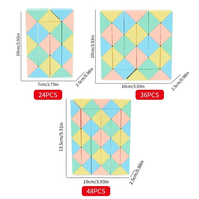 ELMAS Magic Snake Cube Blocks 3D Puzzle STEM Toy - Al Masam Stationery LLC