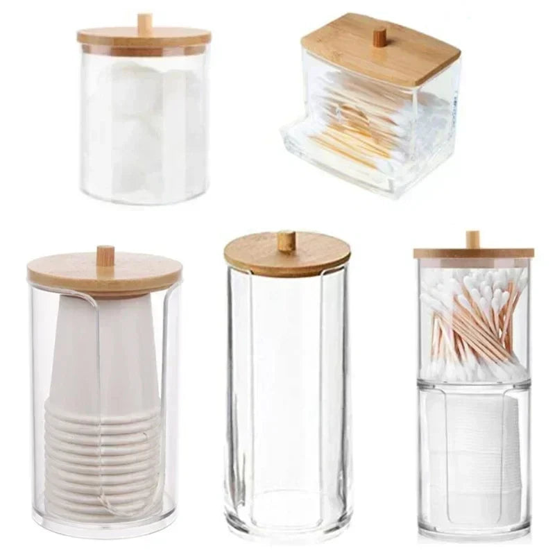 ELMAS Acrylic Storage Box Bathroom Jar Makeup Organizer - Al Masam Stationery LLC