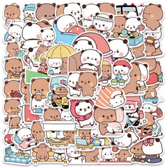 ELMAS 50pcs Bubu and Dudu Cute Bear DIY Stickers