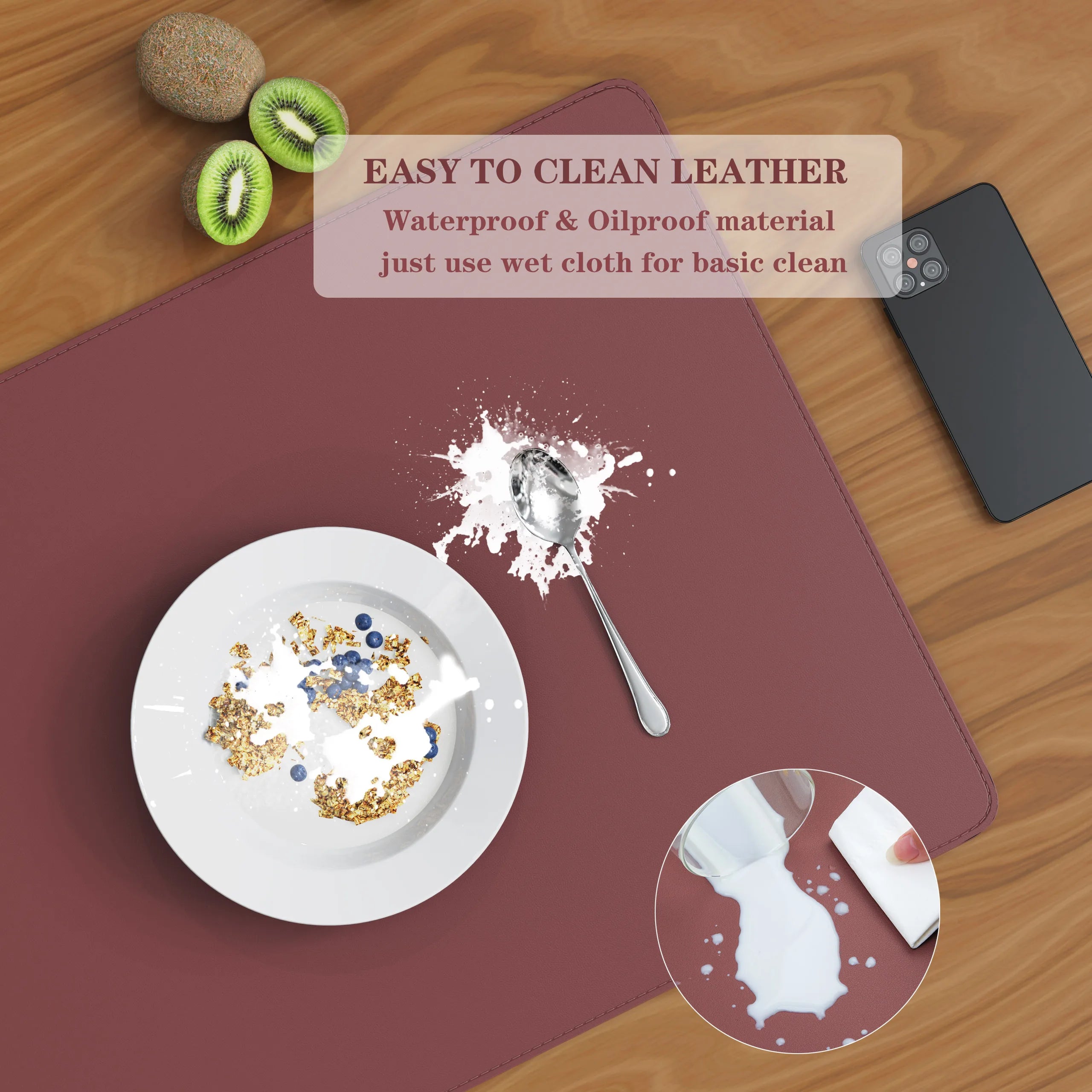 ELMAS Premium Dual-Sided Cork & Leather Mouse Pad - Al Masam Stationery LLC