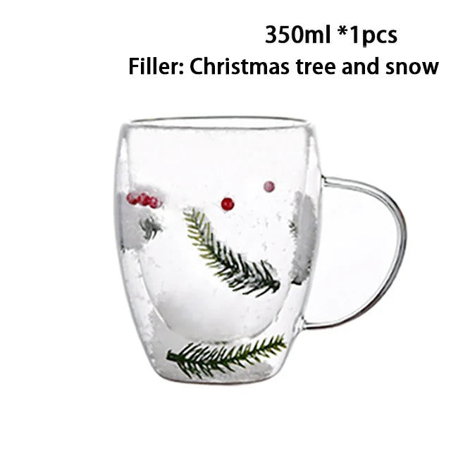 ELMAS Stylish Double Wall Glass Cups - Heat Resistant Set - Al Masam Stationery LLC