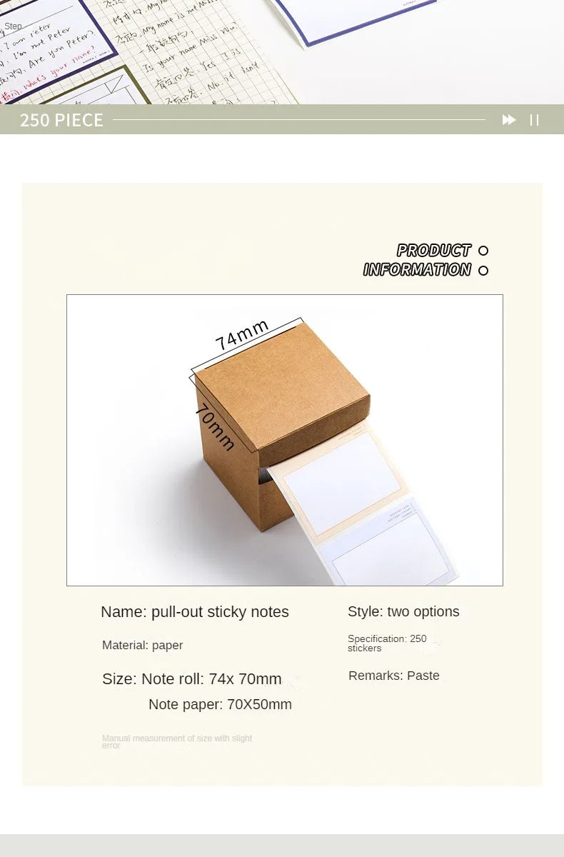 ELMAS 250Sheets Pull-out Sticky Notes Notepad Memo Pad - Al Masam Stationery LLC