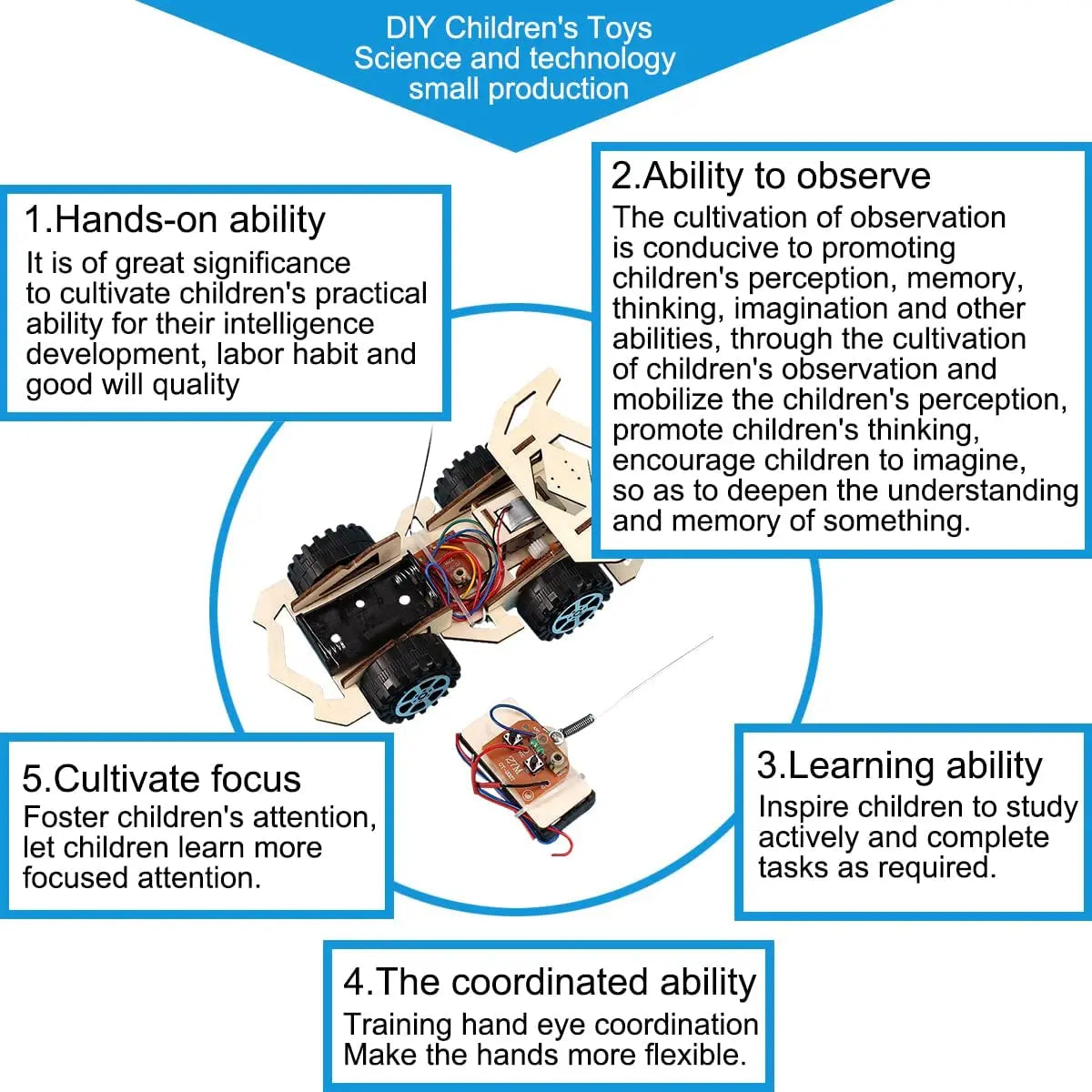 ELMAS DIY Electric Wooden Racing RC Toy for Kids - Al Masam Stationery LLC
