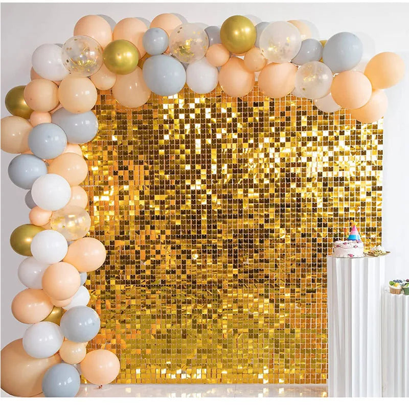 ELMAS 24 Pcs Shimmer Sequin Backdrop Blue Black Decor - Al Masam Stationery LLC