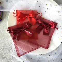 ELMAS 50/100Pcs Multicolor Organza Bags With Bow - Al Masam Stationery LLC