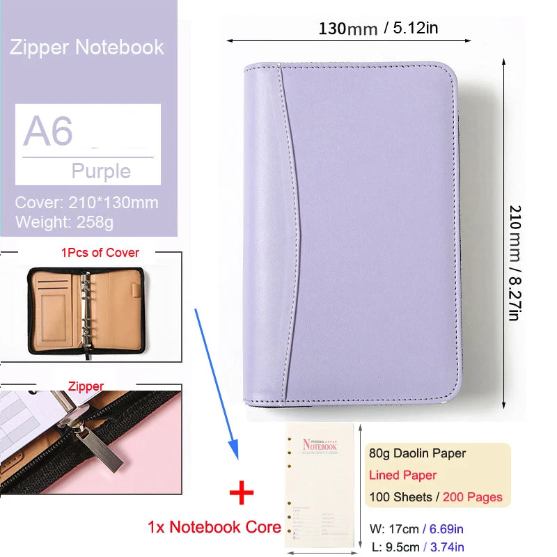 ELMAS Stylish A6 Leather Binder Planner with Calculator - Al Masam Stationery LLC